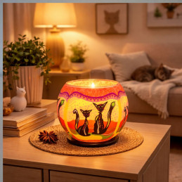 Lámpara Luminiscente Dos Gatos